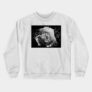 Rose and lace in black and white Crewneck Sweatshirt